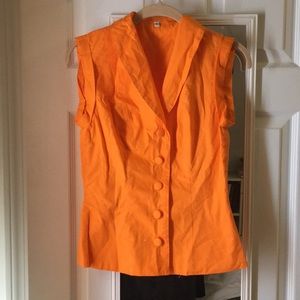 Orange top and circle skirt